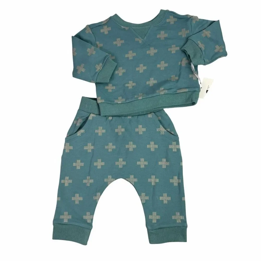 Cloud Island 3-6 Months Green 2 Piece Set NEW
